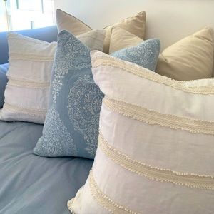 Pair of Serena & Lily White + Cream Accent Pillows